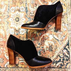 Banana Republic Black Leather Heeled Ankle Booties